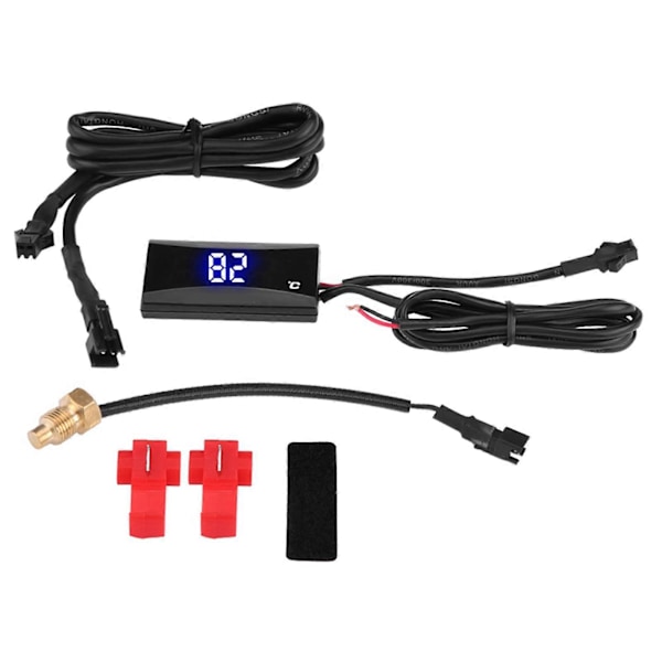 Motorcycle Digital Thermometer Instrument Water Temperature Meter Gauge Blue Light