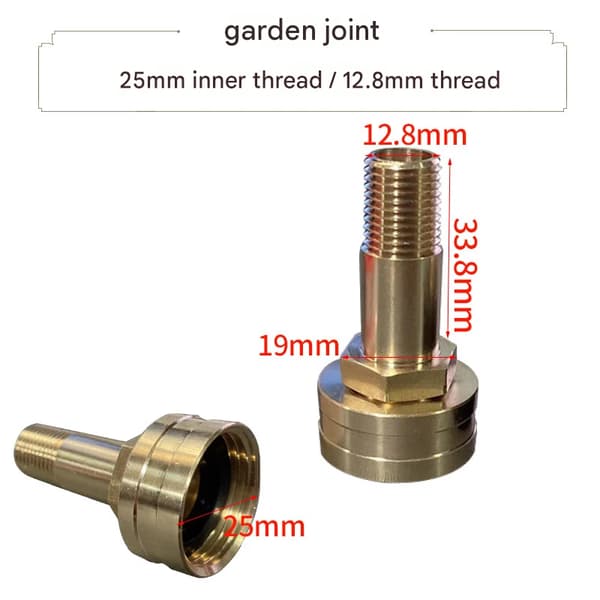 Haveslangetilslutning, indvendigt gevind, 3/4\" højtryksrenser tilbehør, M22-14 adapter, forlænget kobberforbindelse.