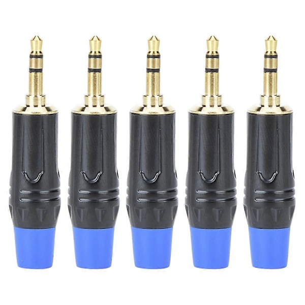 5 stk 3,5 mm Jack Enkelt Lydspor Hannen Lydkabel Adapter Plugg DIY Stereo Kontakt