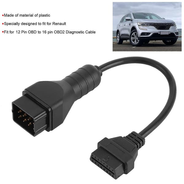 Diagnostisk kabel OBD2-kontakt 12-pin til 16-pin adapter Biltilbehør Forlengelse