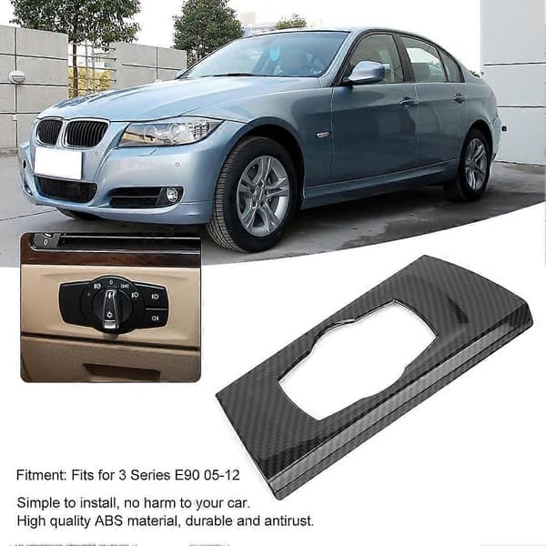 Kolfiber-stil Bilstrålkastarswitch Ram Trim Passar för 3-serie E90 2005-2012