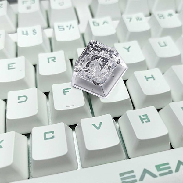 Tilpassede Resin Keycaps OEM R4 Profil For Mekanisk Tastatur Transparent Sølvfolie For Key Cap Gaming Personlig Keyc