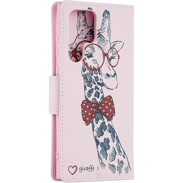 Kompatibel med Samsung S21 Ultra Fodral Lyxig Elegant PU Läder Flip Folio Fodral med Kortfack Hållare Plånbok Stativ Magnetisk Spänne Skydd för Sams