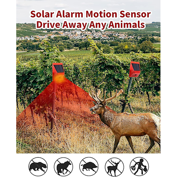 Solcellsstyrd Stroboskoplampa med Fjärrkontroll Rörelsesensor Utomhuslarmlampa 129db Ljud Säkerhetssirenlampa Ip65 Vattentät Skyddad För Ditt Hem