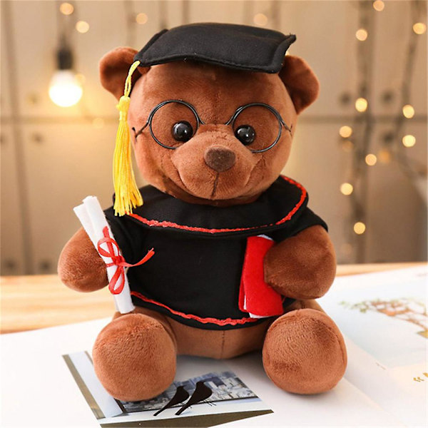 PAPITE【Lager i lager】Examen Dr. Björnhuvud Teddybjörn Plyschdocka Examen Jubileumspresent Leksakspresent Valent
