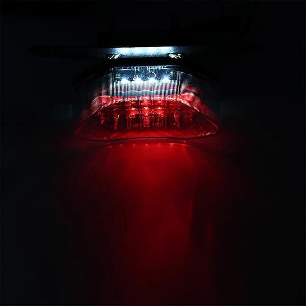 16-LED Motorcykel Quad ATV Baglygte Blinklys Brems Nummerplade Integreret Lys 12V Grå