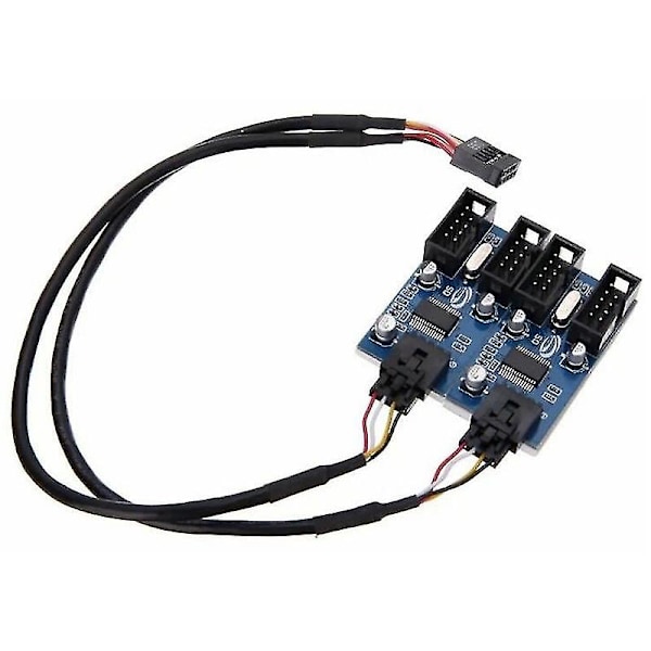 Mboard Usb 9-polet Er 1 Til 4 Splitter Port Tang 30cm Forlængerkabel