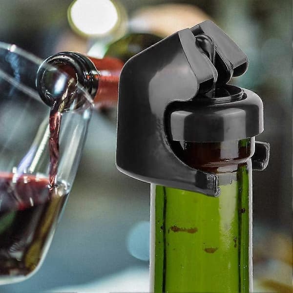 Vinflaskepropper, 5 stk. Champagnevinflaskepropp (Svart)