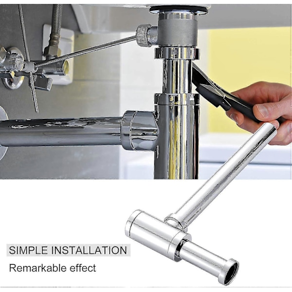 Siphon 1 1/4\" x 32 mm Rustfrit Stål Siphon Lugtfælde Justerbar Universal