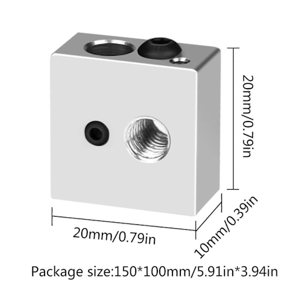 Extruder + Halsrör och Mässingsextrudermunstycke och Uppvärmningsblock Hotend för MK8 Makerbot Anet A8 3D-skrivare