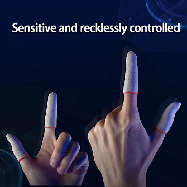 2 Par Gaming Finger Sleeves Ultra-tunna Ledande Silverfiber Finger Cots Halksäkra Andningsbara Spelhandskar för PUBG Mobile Game