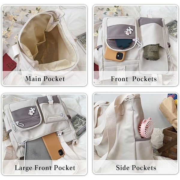 Pige messenger taske sød bjørn skuldertaske nylon messenger taske dame skuldertaske egnet til skole rejse daglig brug