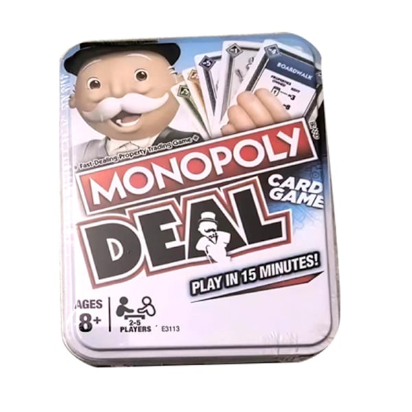 Englantilainen Rautakotelo Monopoly Kortti Kiinteistölautapeli DEAL MONOPOL Saksa Nappaa Kellon Sekvenssi Labyrintti