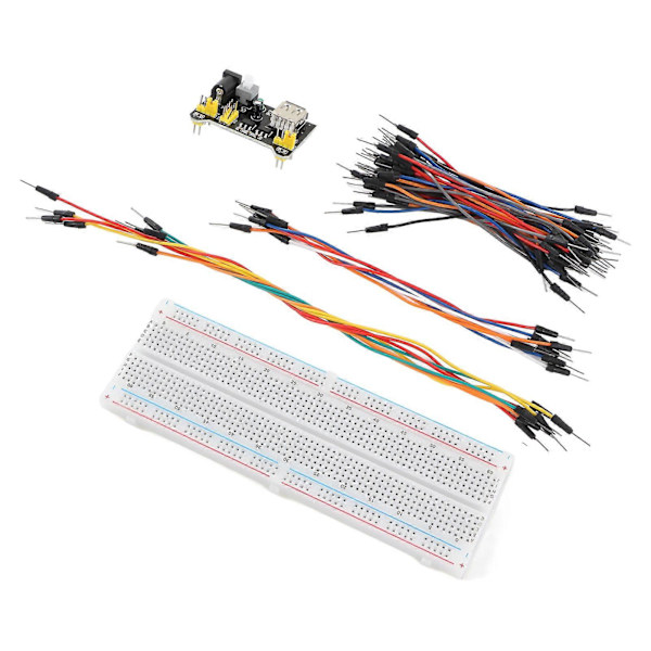 830 Solmukohdan leipälevy 3.3V 5V Virtalähdemoduuli hyppyjohtosarjalla DIY-piiriprojekteille