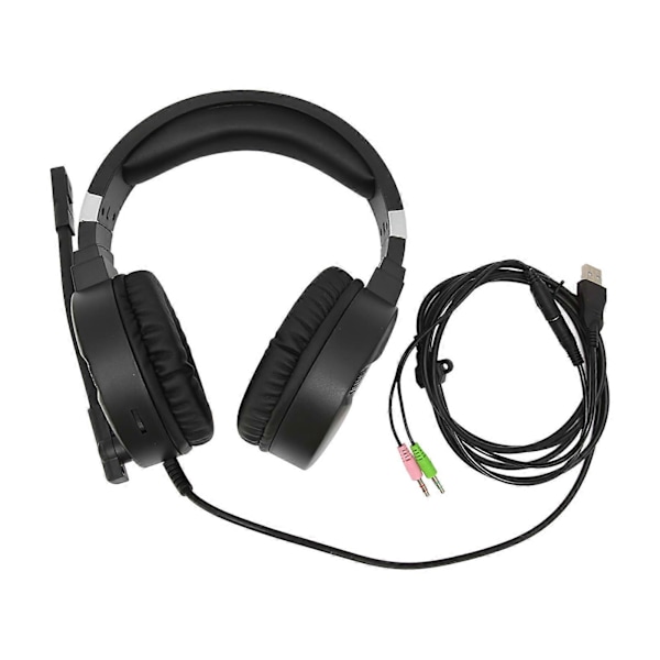 F16 Gaming Headset med støjreducerende mikrofon, 7.1 rumlig surroundlyd, RGB-belysning, gaminghovedtelefoner til pc