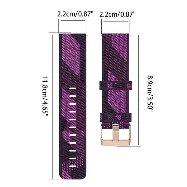 Garmin Forerunner 255/Vivoactive 4 -kellolle Nylon-lenkkiranneke