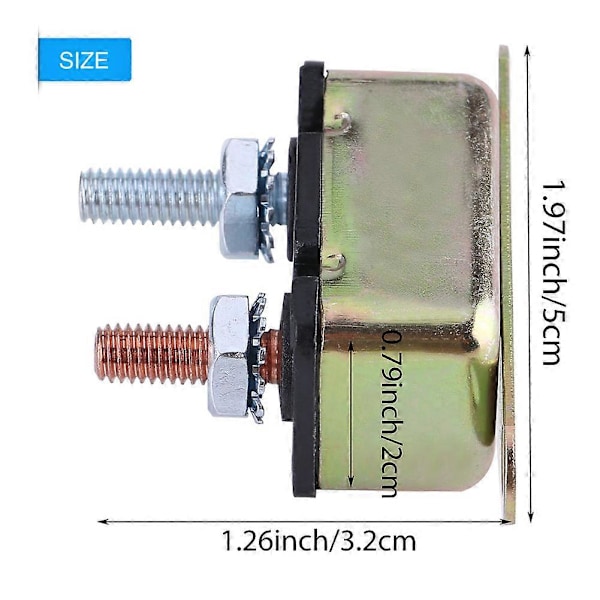 50A Automatisk Nulstilling Stud Type Sikringsautomat til Bil Lastbil RV