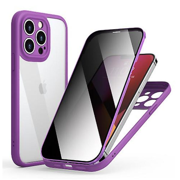 Sopii iPhone 13 Pro -puhelimelle, kaksisuuntainen lasikotelo, iPhone 13 Pro -näytön suojakalvo, joka estää uteliaiden katseet, 360 asteen kattava puhelimen kotelo Pur