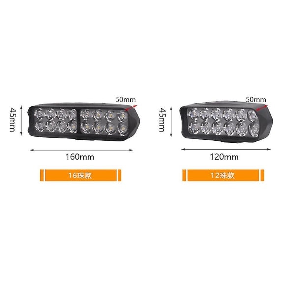 12v-80v elektrisk sykkel frontlykt motorsykkel e-sykkel LED frontlykt trehjulssykkel lys 16 led sykkellykt