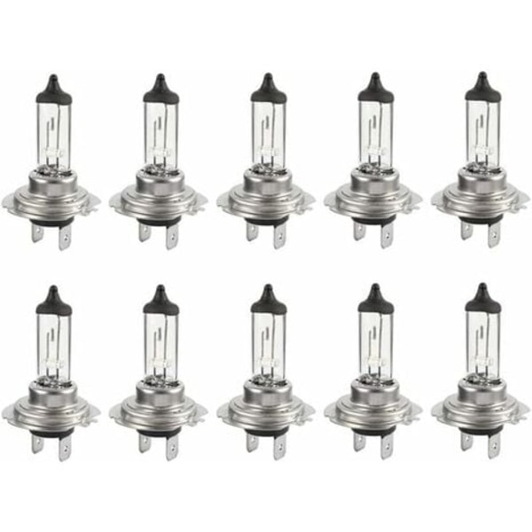 Halogenpærer - 10 stk. 12V H7 55W LED Halogenpærer, Langtidsholdbare Varmhvide Pærer til Bil Fjern-/Nærlys