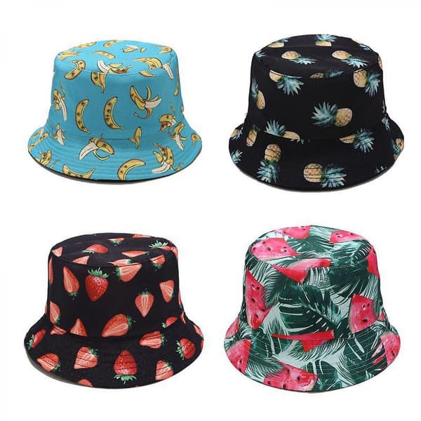 Unisex Tryckt Vändbar Bucket Hat (HATM007)