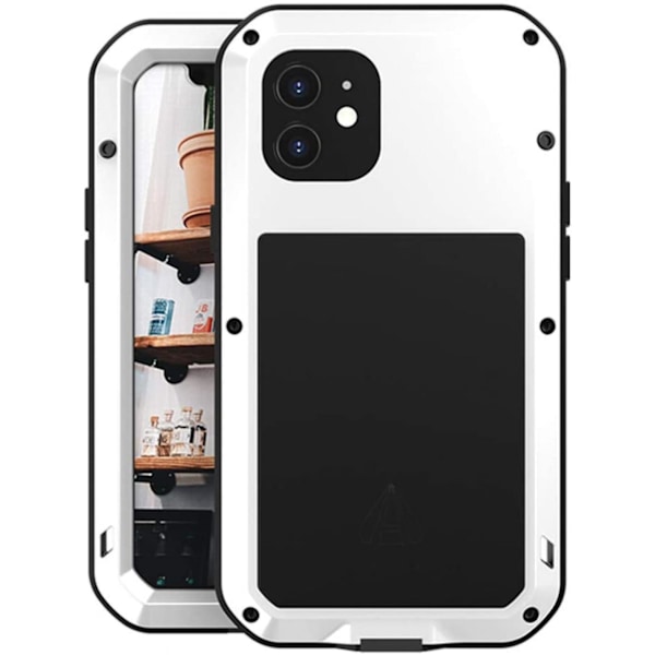 iPhone 11 Robust Militær Bumper Aluminium Metal + Silikon Støvtæt/Stødsikker Fuld Kropsbeskyttelse Klf til iPhone 11 (6,1 tommer) (Hvid)