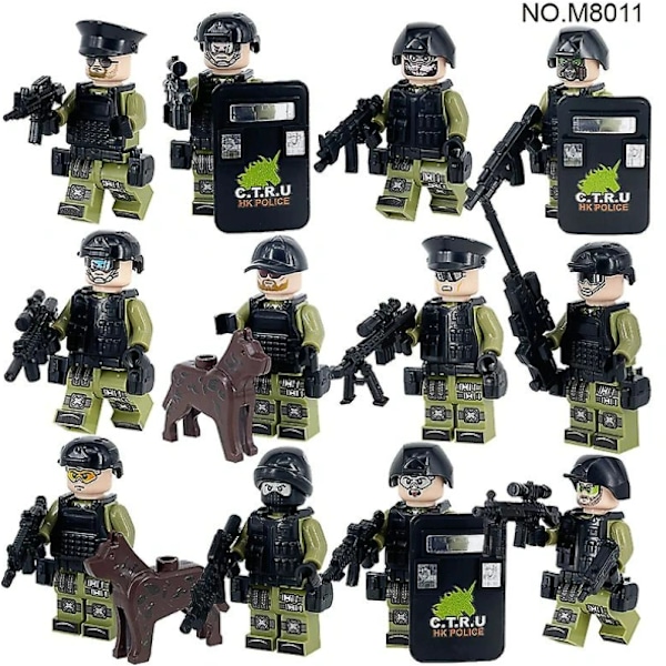 Militær byggelegetøj med 12 minifigurer