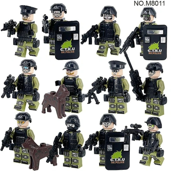 Militärbyggset med 12 minifigurer