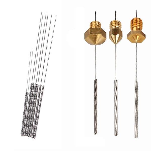 8 stk. 3D-printer Metal Dysenåle Bor 0,2 mm / 0,25 mm / 0,3 mm / 0,35 mm til 3D-printer Dyser