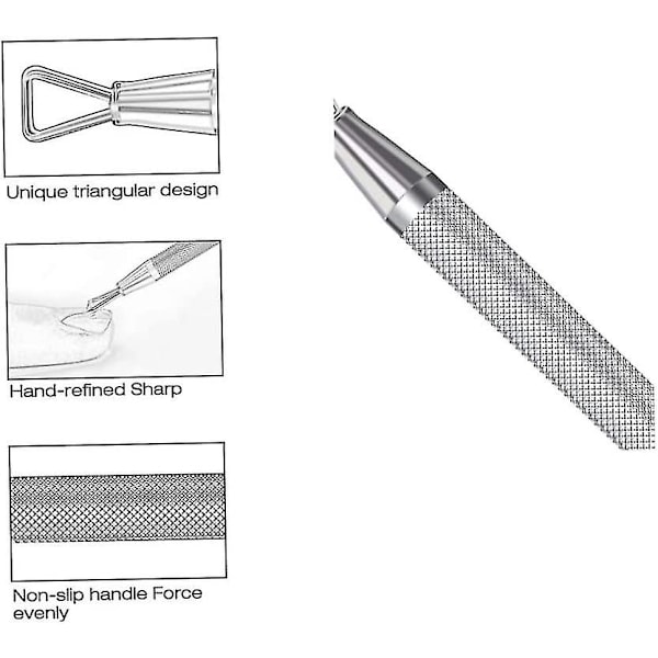 Jinyi Neglebåndspusher Rustfrit Stål Trekant Neglebånds Peeler Skraber Fjern Gel Neglelak Neglekunst Manicure Remover Tool Planer (5 stk)