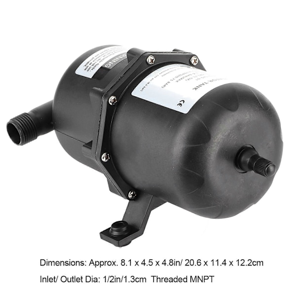Trykbeholder Vandpumpe Flow Control 0,75 L 125PSI Vandtæt til Marine RV Båd