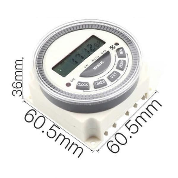 Programmerbar Tidströmbrytare Relä Digital LCD Ström Veckovis CN304A AC 220V 5 Stift