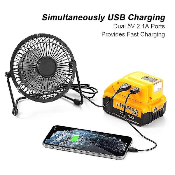 Multifunktionel LED-arbejdslampe med dobbelt USB-port 14,4/18V strømforsyning til DCB090 Daglig Brugt Arbejdslampe