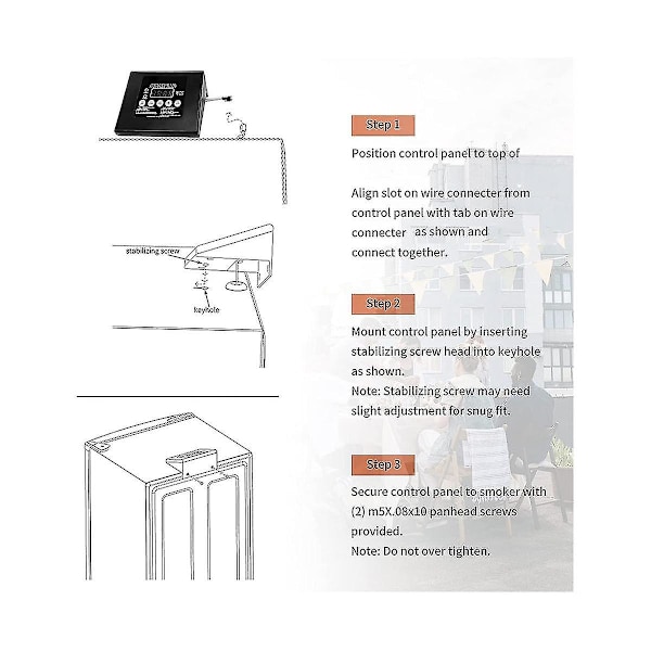 990050048 Digital kontrollpanel for røykergrill Kompatibel med Esq30b, Esq30s, 20070106 120v