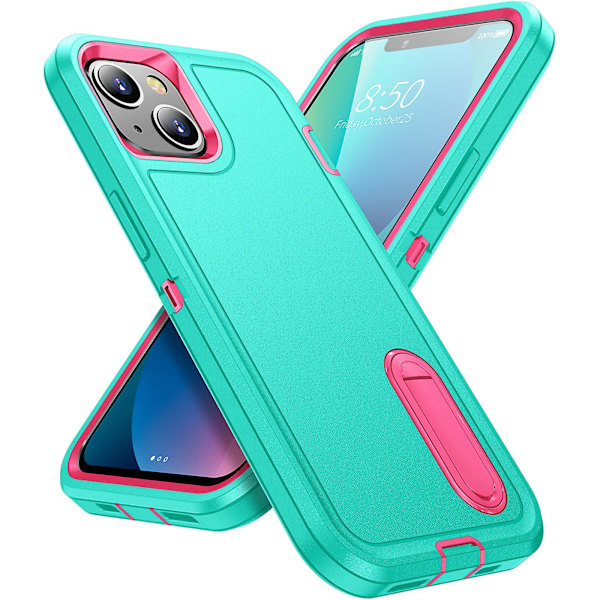 Til Apple iPhone 13, Stødtæt Beskyttelsesetui, Commuter Series, Grøn/Pink