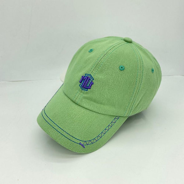 Kasket Kvinder Broderet Blød Top Forår Og Sommer Solskærm Bred Skygge Casual Frynset Baseball Cap Mænd (Grøn)