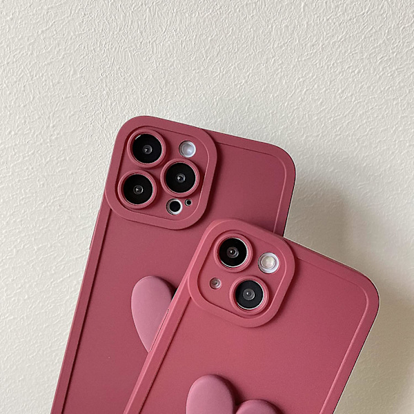 Kompatibel med Iphone 13 Pro Max Skal, söt 3D Hjärtformad med Anti-fall Lins Kameraskydd för Iphone 13 Pro Max 6.7-tum Mjuk Tpu Stötskydd