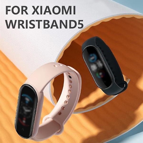 Silikonklokkearmbånd for MI band 5 Håndleddsstropper Armbånd Beste erstatningstilbehør Smartklokke