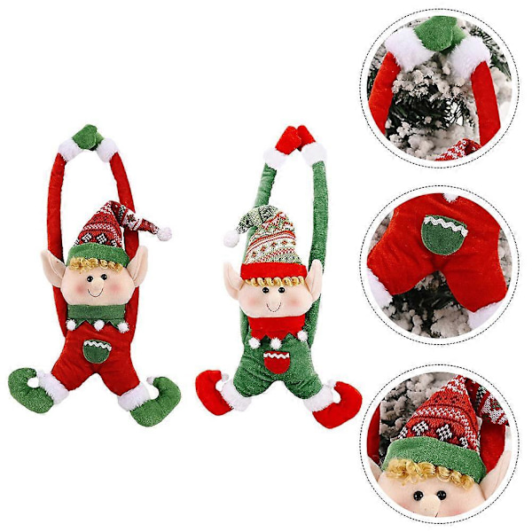 2 st julgranspynt Tomtar Dörrknopp Hängande Gardin Hållare Krokar Fönster Gardin Hållare Gardin Hugger