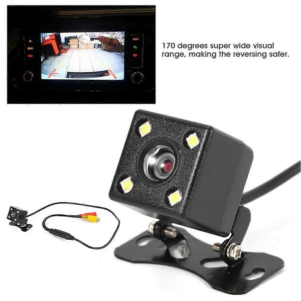 4LED Bakkamera Nattesyn Bakkemonitor CCD 170 Kamera