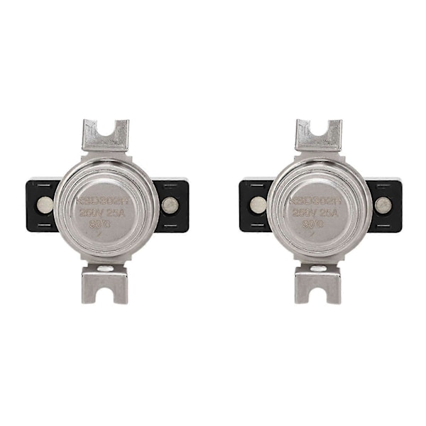 2 st Termisk styrswitch Manuell Hög Effekt U-formad Kåpa 25A 250V för Termostat 60