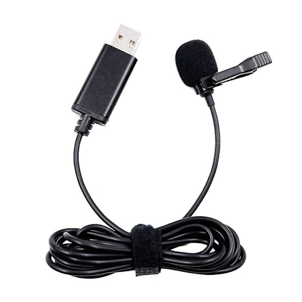 USB Mini Bærbar Klips-på Lapel Lavalier Knaphuls Mikrofon Ledningsforbundet Mikrofon Til PC