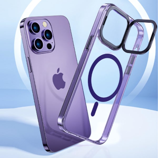 Transparent MagSafe-fodral Kompatibelt med iPhone 15 Pro Max, Mjuk TPU Anti-fall Stötskyddande Skal med Inbyggd Kameraringstativ