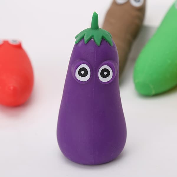 2-pack - Stressboll/Klämboll - Bajskorg - Elastisk Eggplant