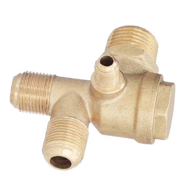 Sjekkventil 4-veis Gjenget Støpt Kobber Elektrisk Driv Luftkompressor Tilbehør 21x16x16x10mm