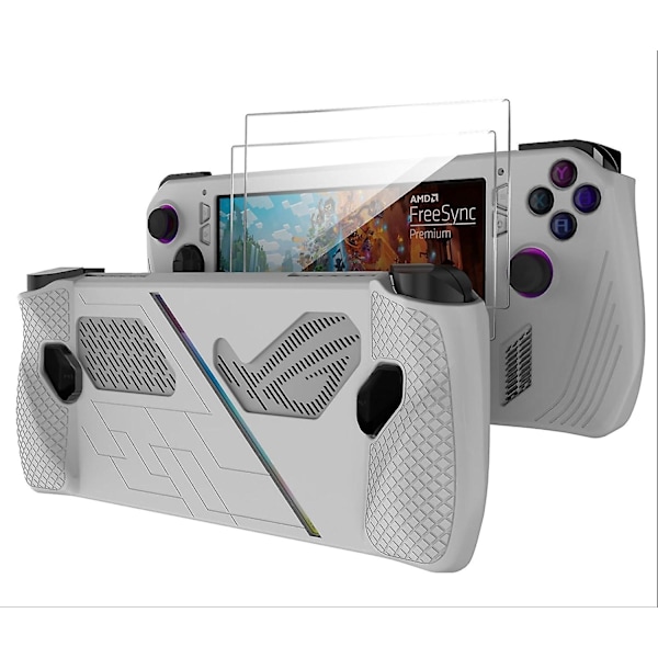 Mjukt Silikon Skyddande Fodral för Asus ROG Ally Spelkonsol, Repskyddande Stötsäker Hölje, Med 2 Skärmskydd