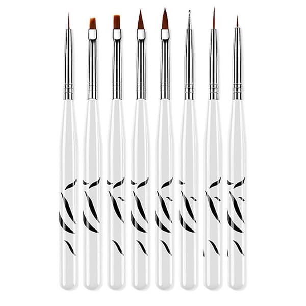 Zebra Neglekunst Pensler Sett Med 8 Make Up