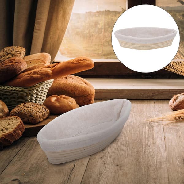 Vävda Brödkorgen Banneton Foder Brotform Korg Bröd Bakning Korg Banneton Oval Bröd Jäsning Korg