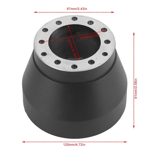 Ratstyrenavs Adapter Boss Kit Aluminium Legering Slidstærk Sort Passer til E30 Alle Køretøjer