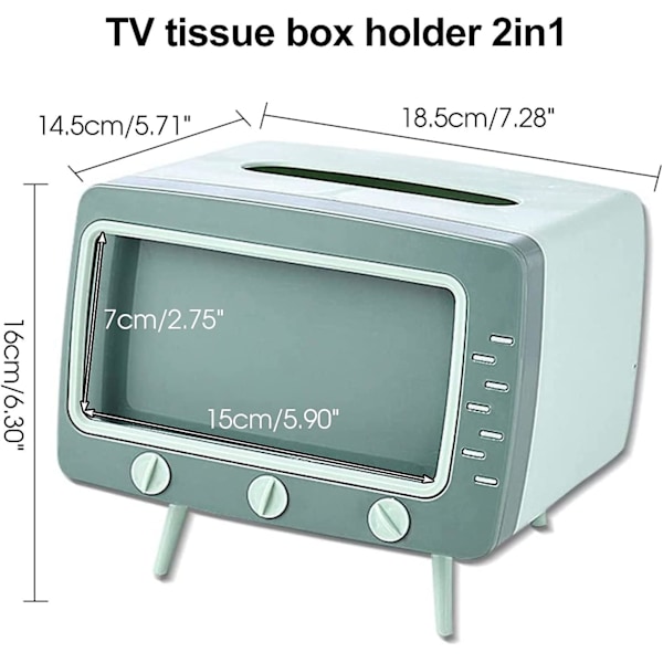 Vävnadslåda Retro TV Telefonhållare Stativ För Alla Telefoner Unik Multifunktionell Vävnadslåda Hållare För Kök Sovrum Kontor Salong Badrum Deko Ti